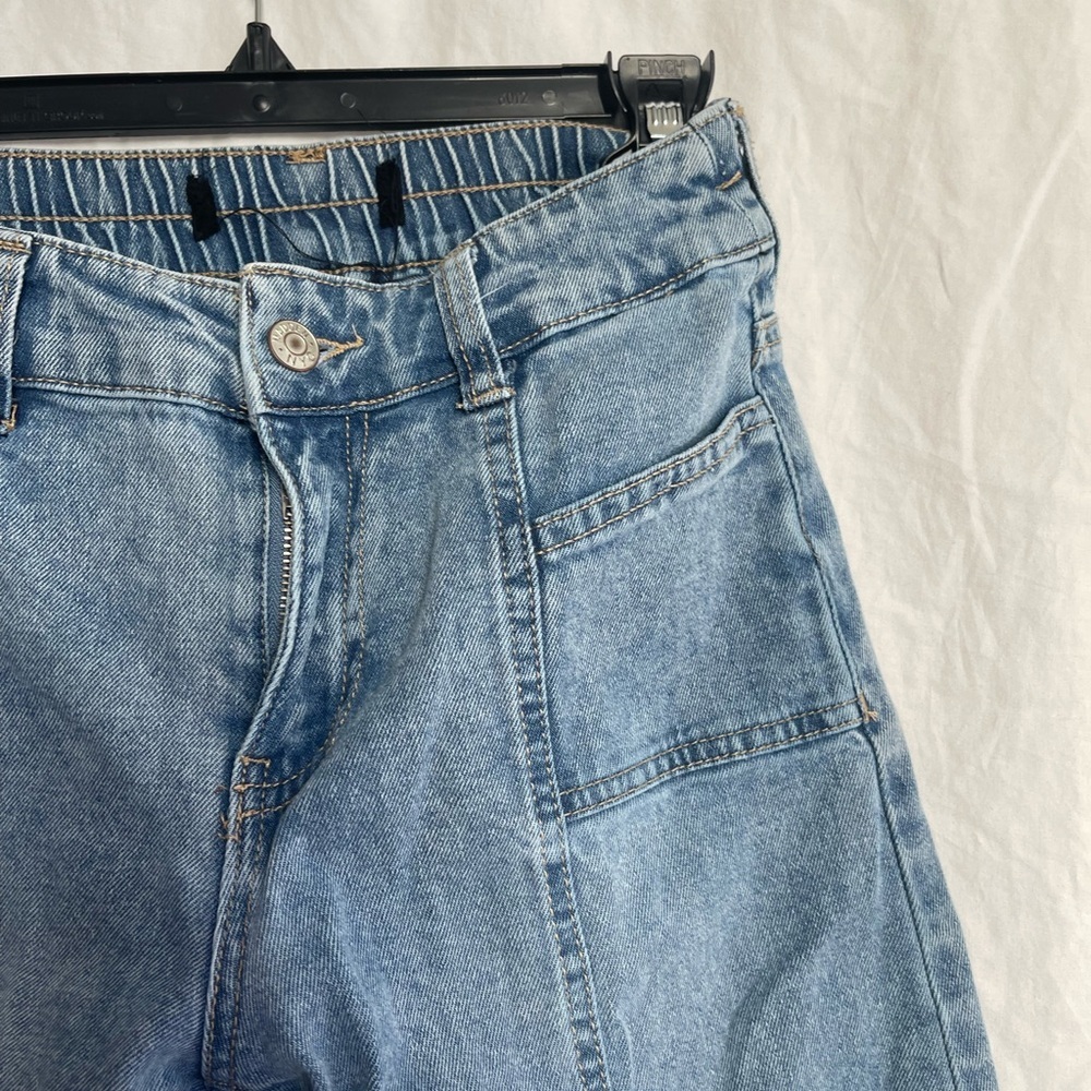Madden NYC Mid-Rise Loose Fitted Jeans Wide Leg Denim Cargo Utility Size Small - Picture 16 of 16